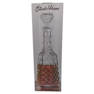 Studio Home Fine Crystal Handmade Bar Decanter 36 oz New in Box!
